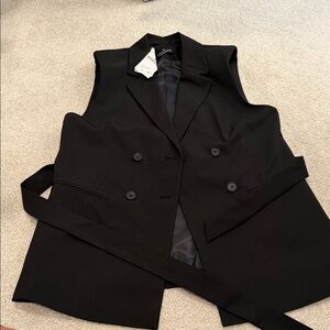 Stradivarius Black Double-Breasted Vest